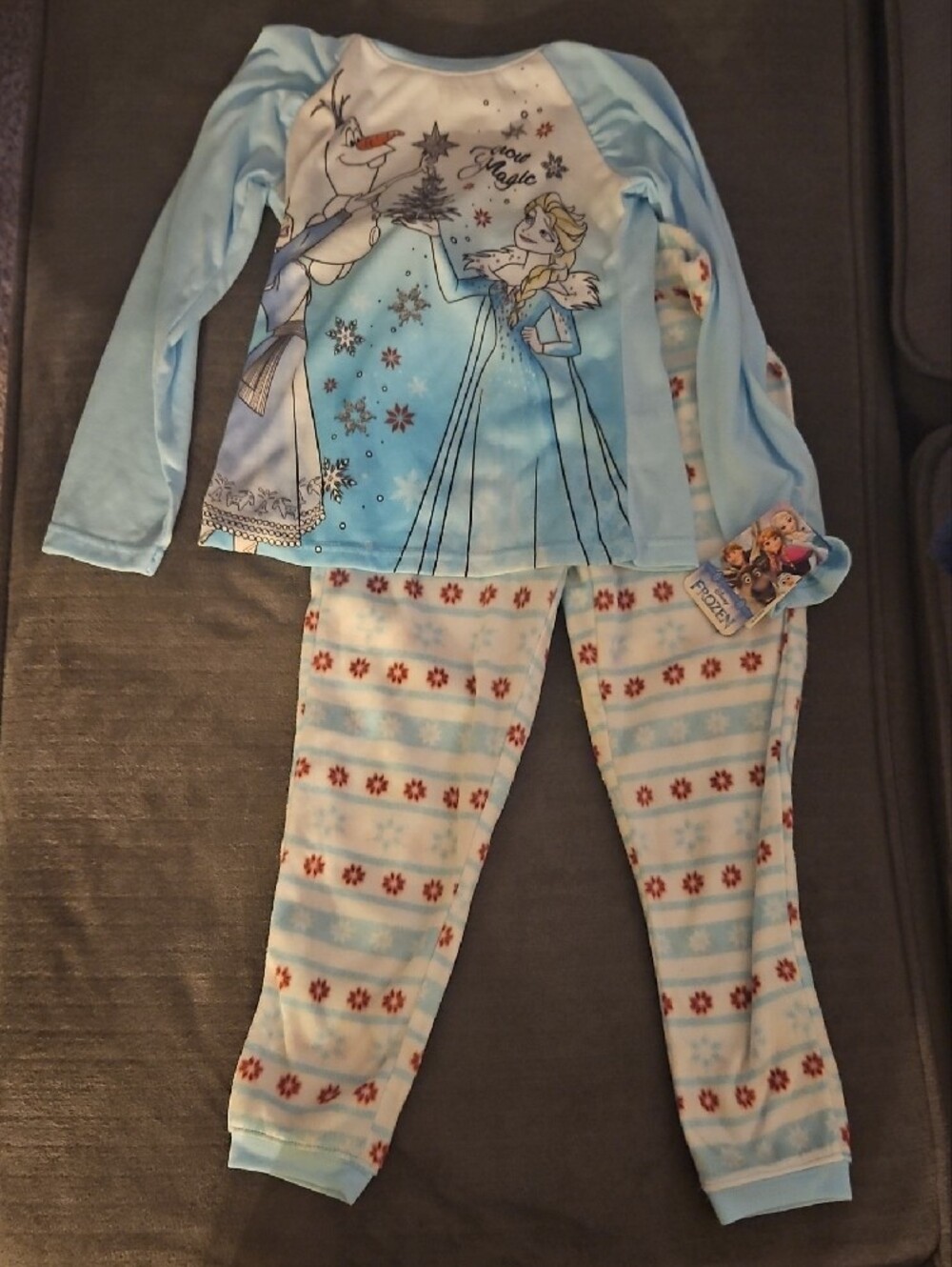 Disney Light Blue Frozen Snow Magic Long Sleeve Pajama Set